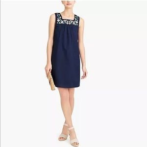 JCrew Linen/Cotton Embroidered Dress